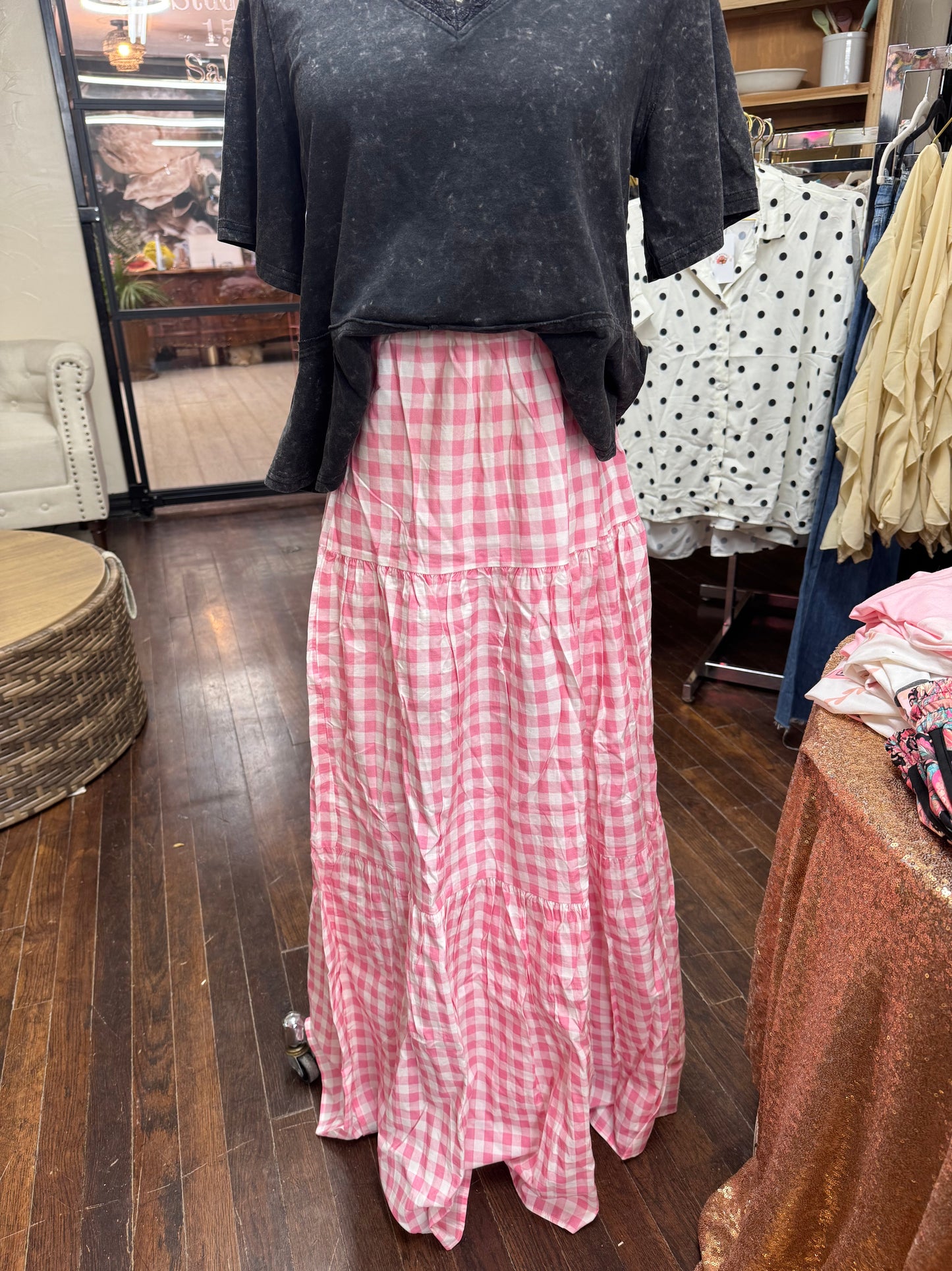 Checker Maxi Skirt