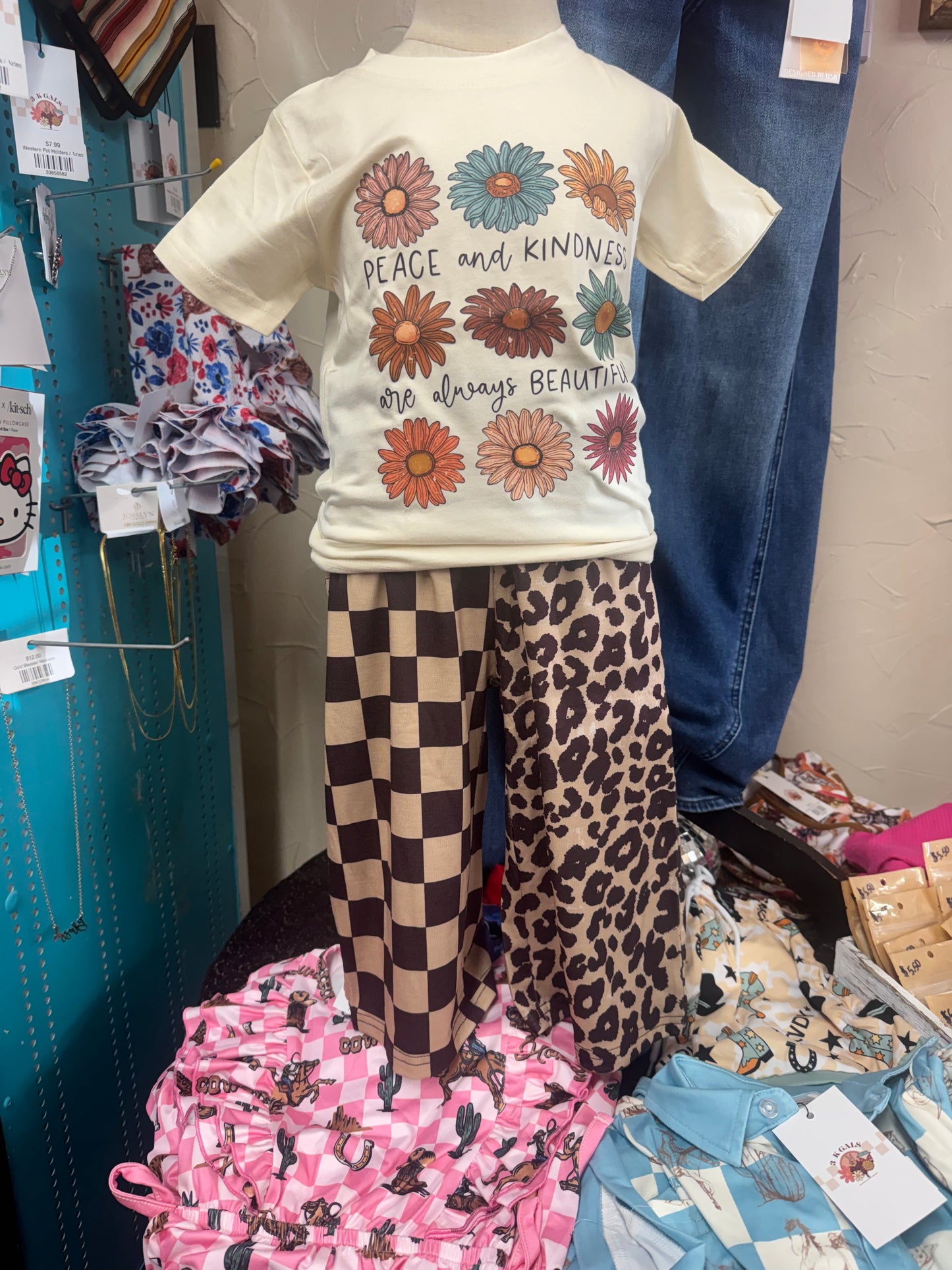 Kids Checker & Leopard Pants