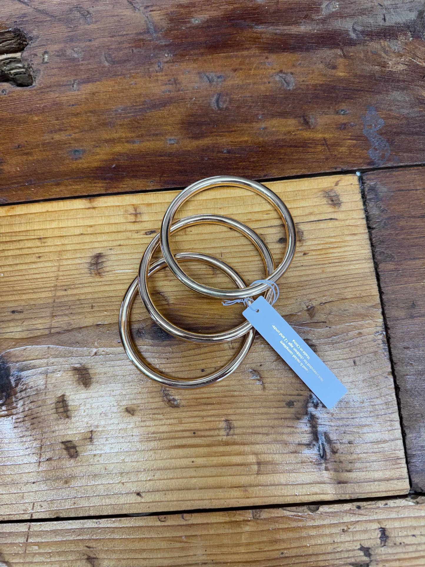 Chunky Gold Tube Bangle Set