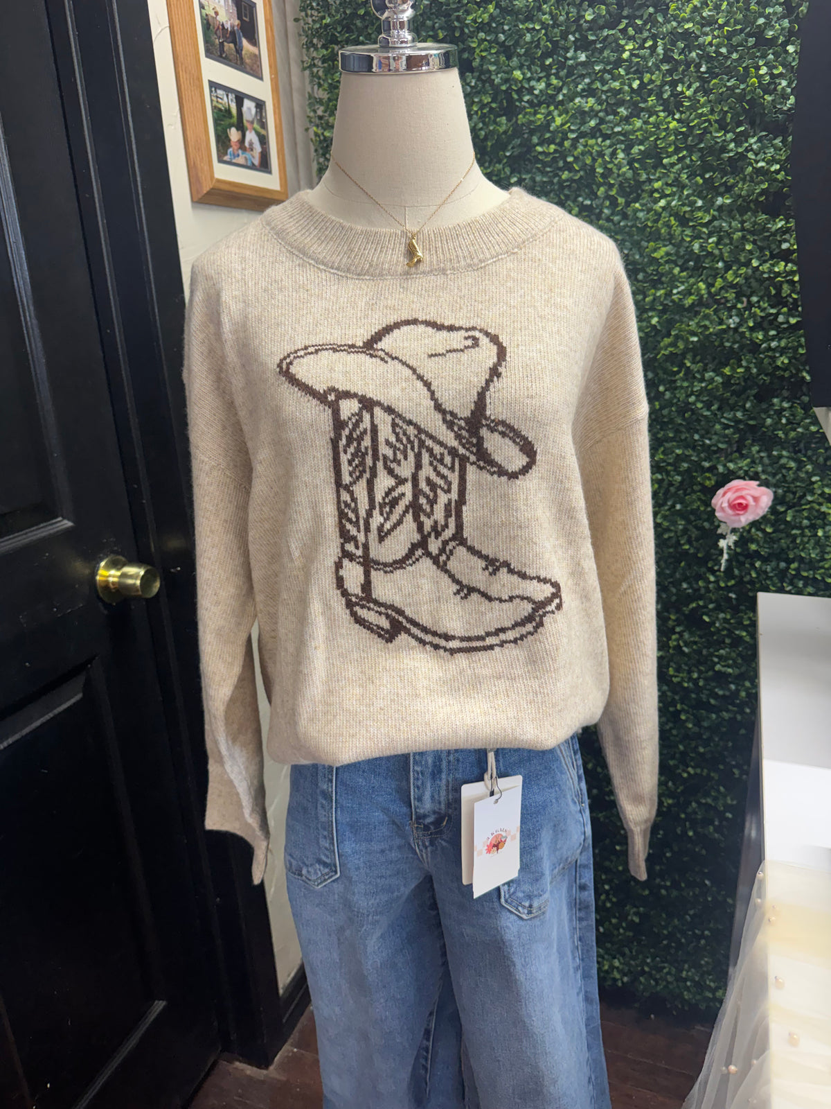 Western Cowboy Boot & Hat Sweater