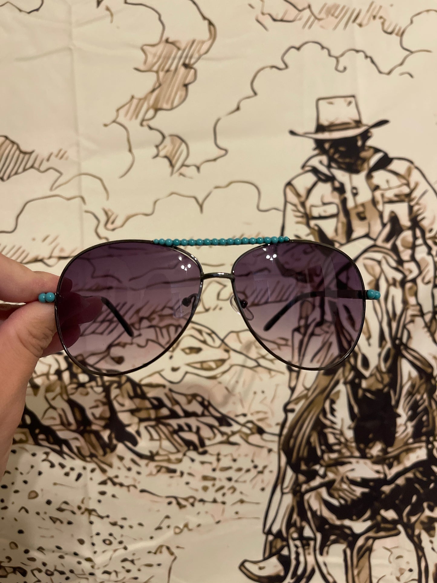 Aviator Turquoise Sunglasses