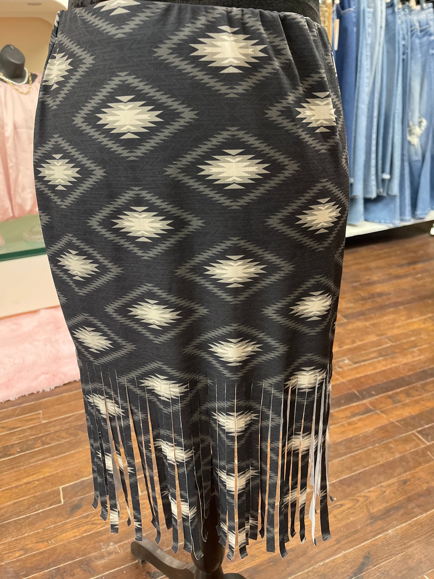 Aztec Fringe Skirt