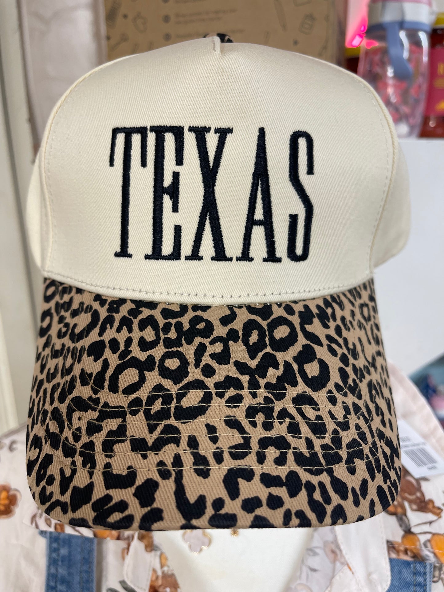 Texas Leopard Embroidered Cap