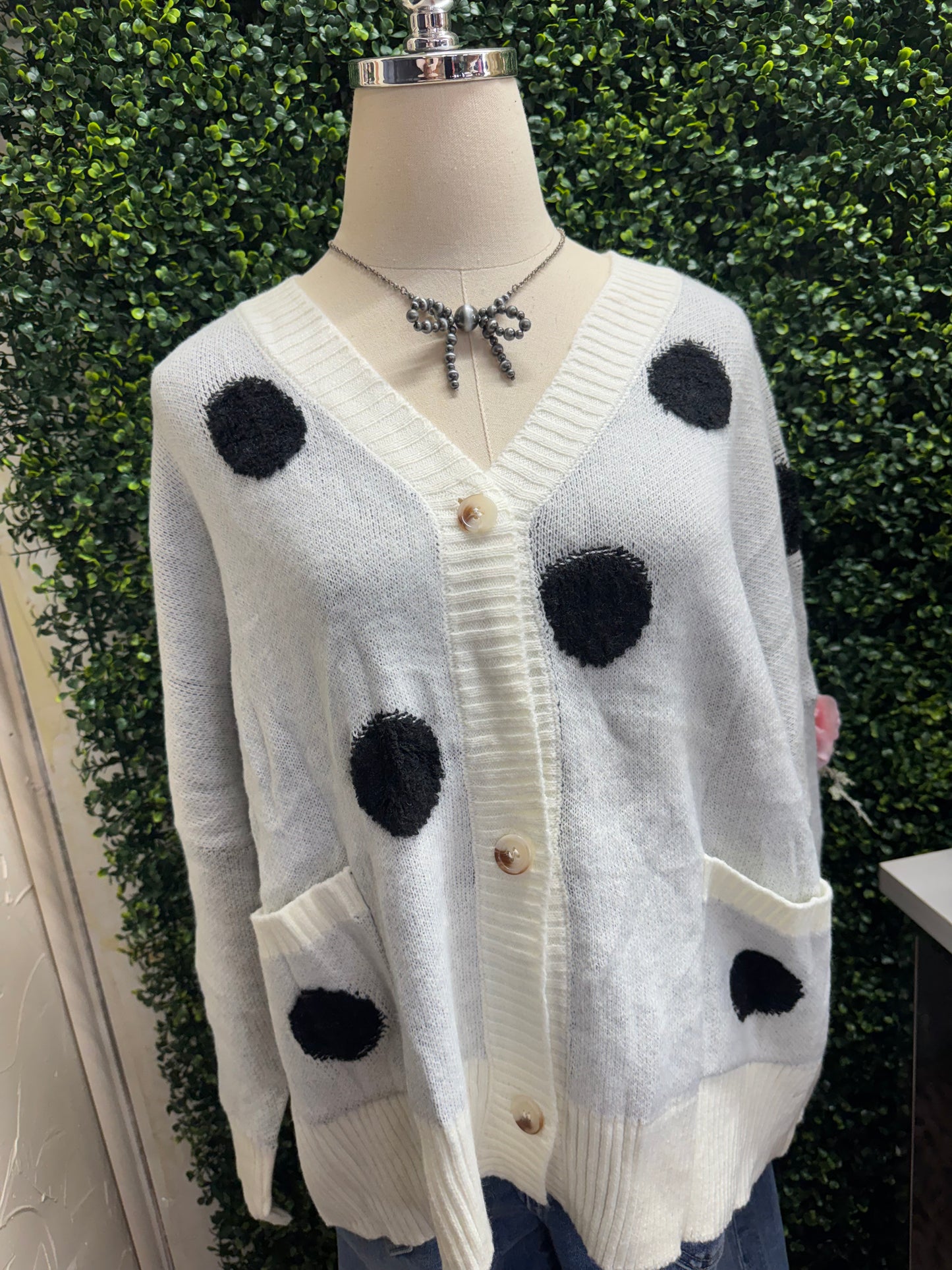 Polka Dot Oversized Cardigan