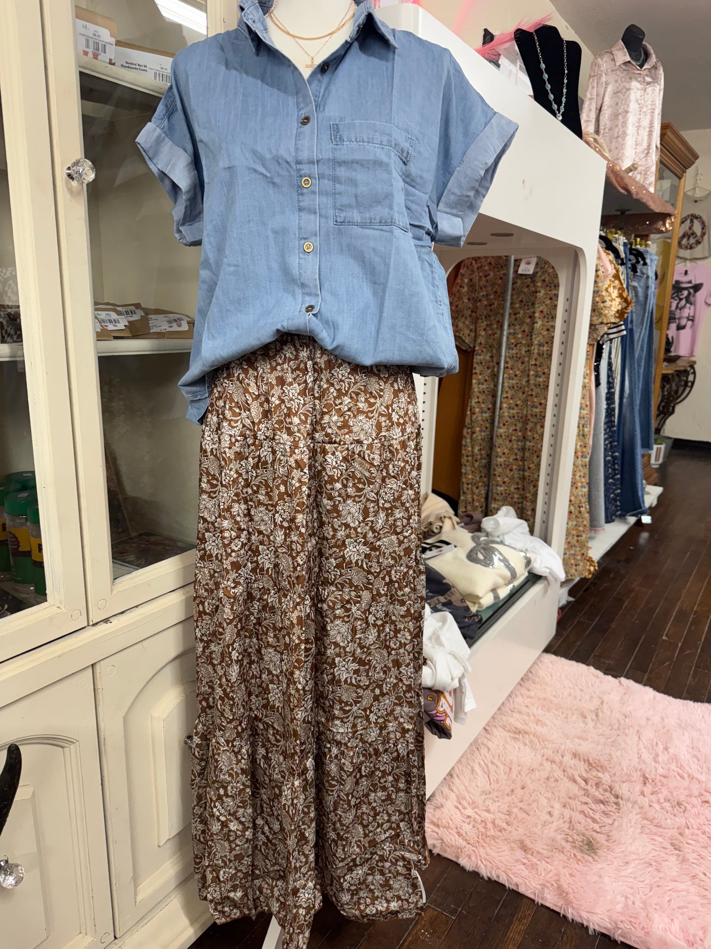 Western Floral Maxi Skirt