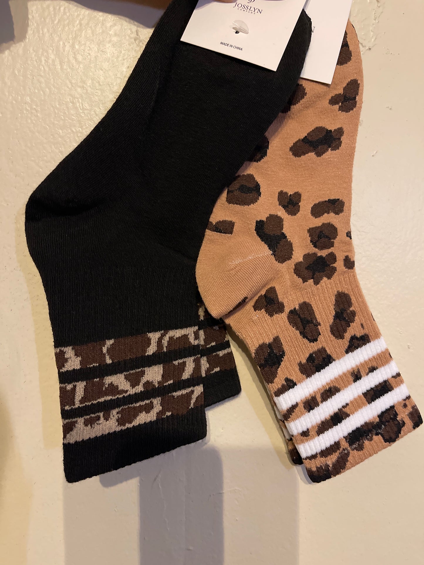 Leopard Half Crew Socks