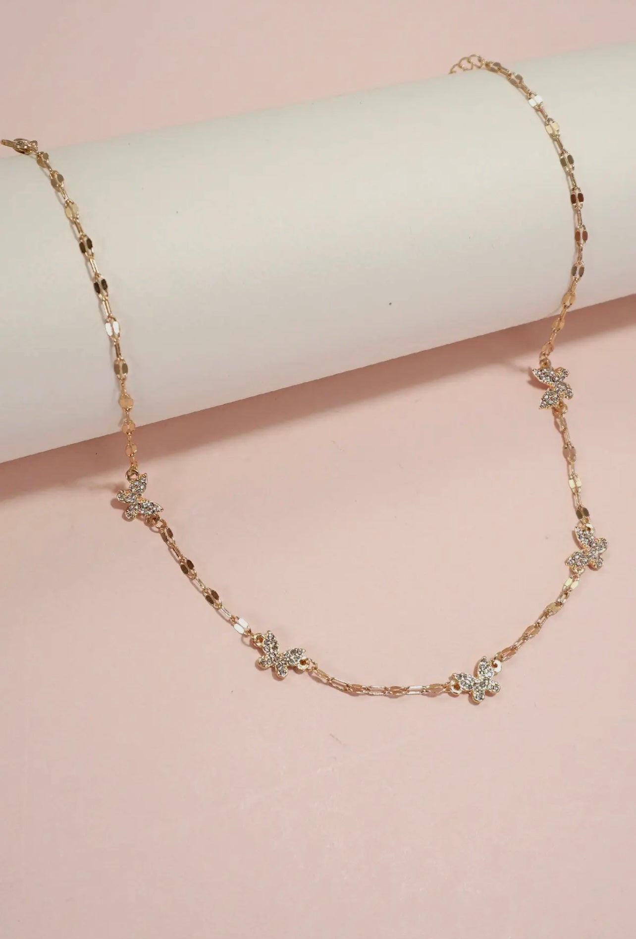 Rhinestone Butterfly Necklace