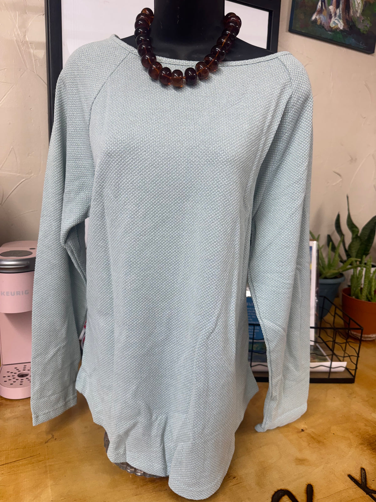 Basic Long Sleeve Waffle Top