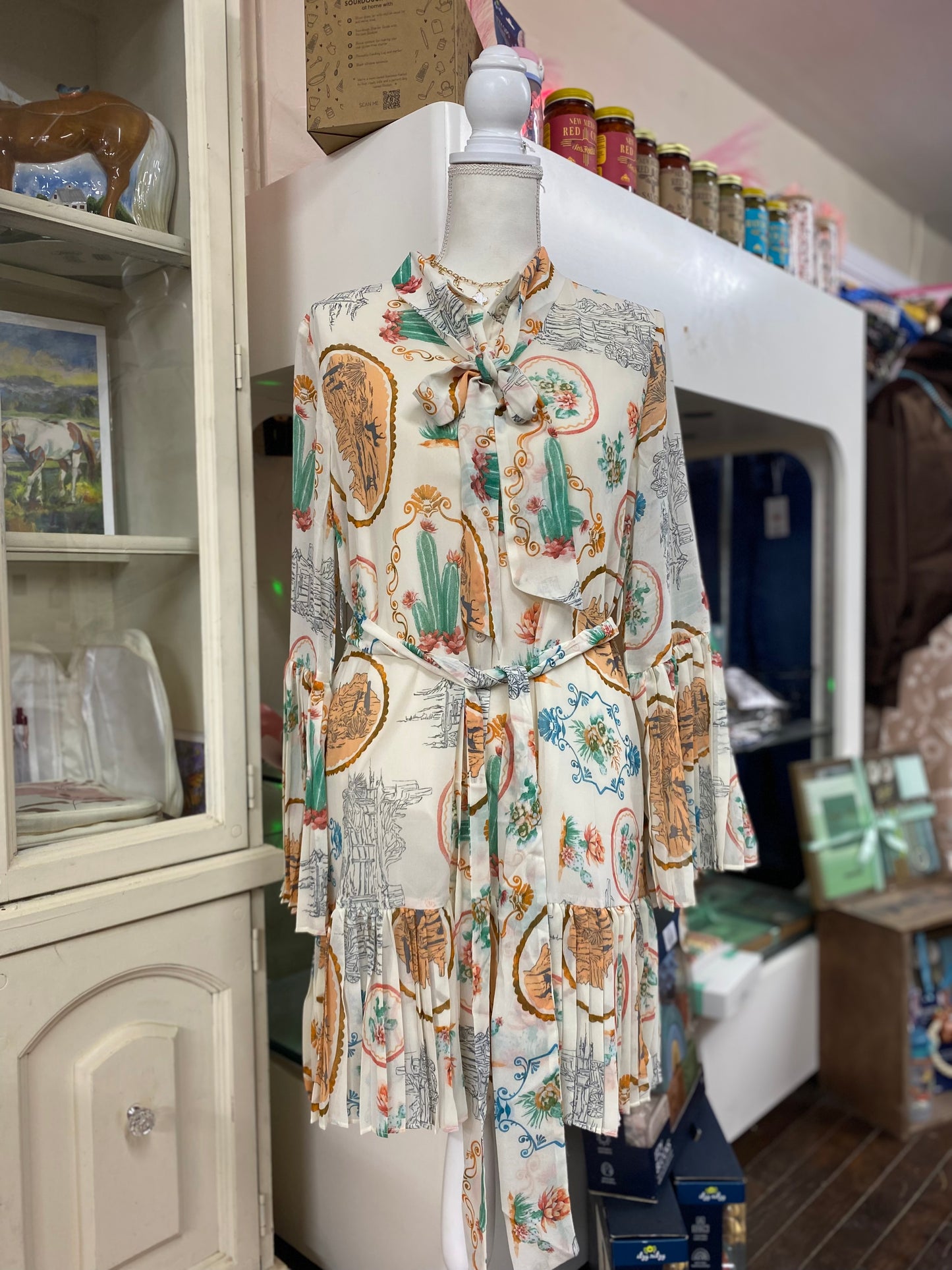 Western Scene Bow Dress