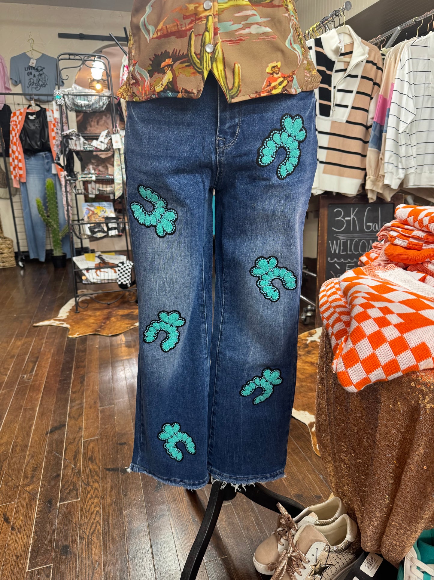 Squash Blossom Patch Denim Jeans