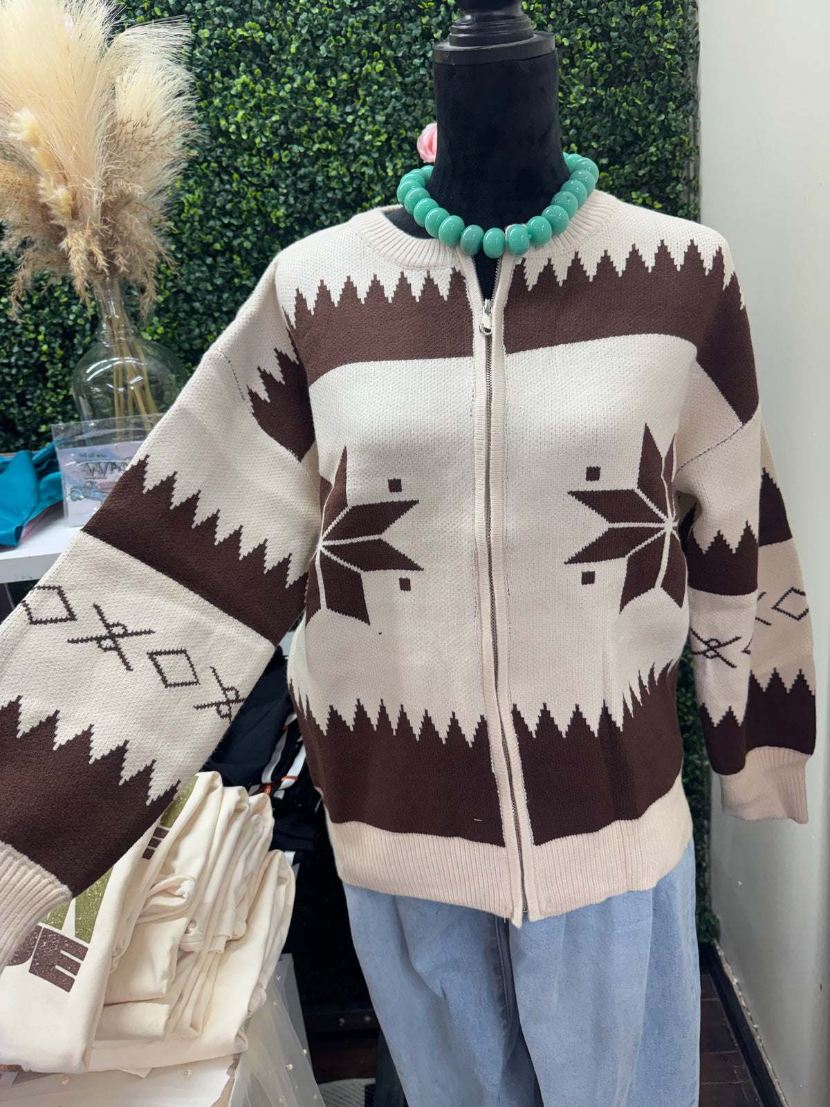 Brown & Cream Sweater