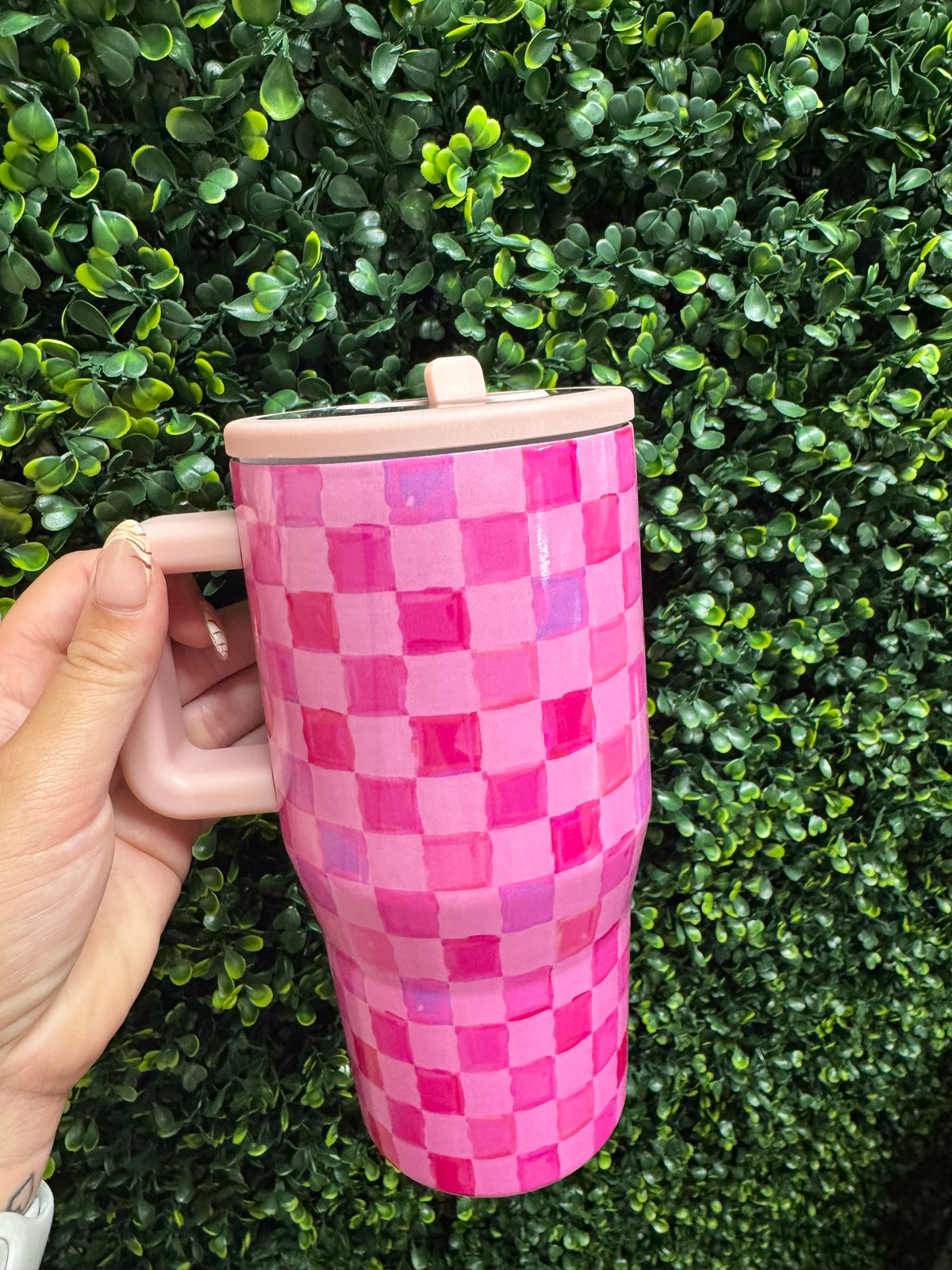 20 oz Watercolor Check Tumbler