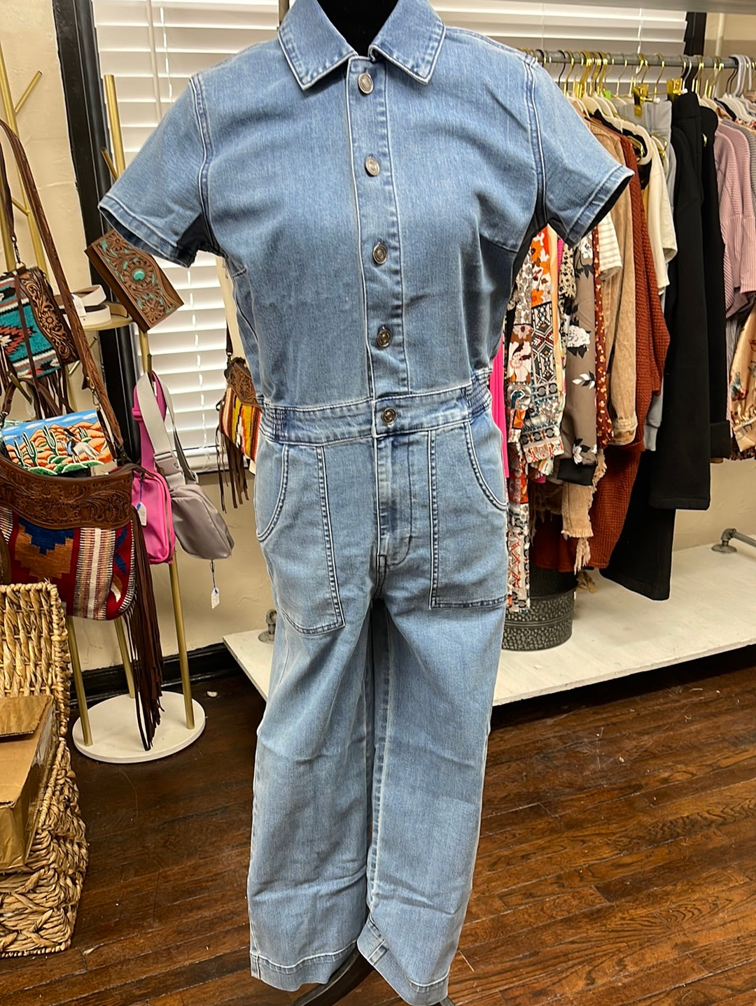 Kancan Straight Leg Denim Jumpsuit