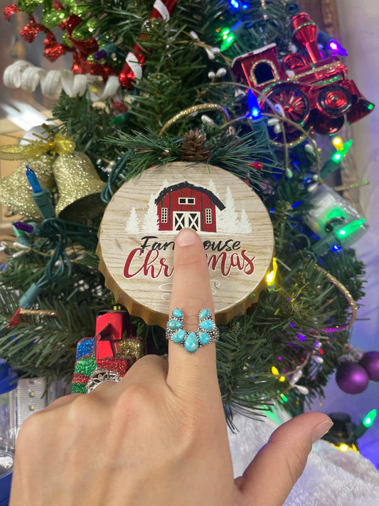 Size 8 Turquoise Horseshoe Ring