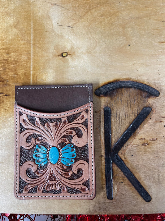 Tooled Leather Card Holder