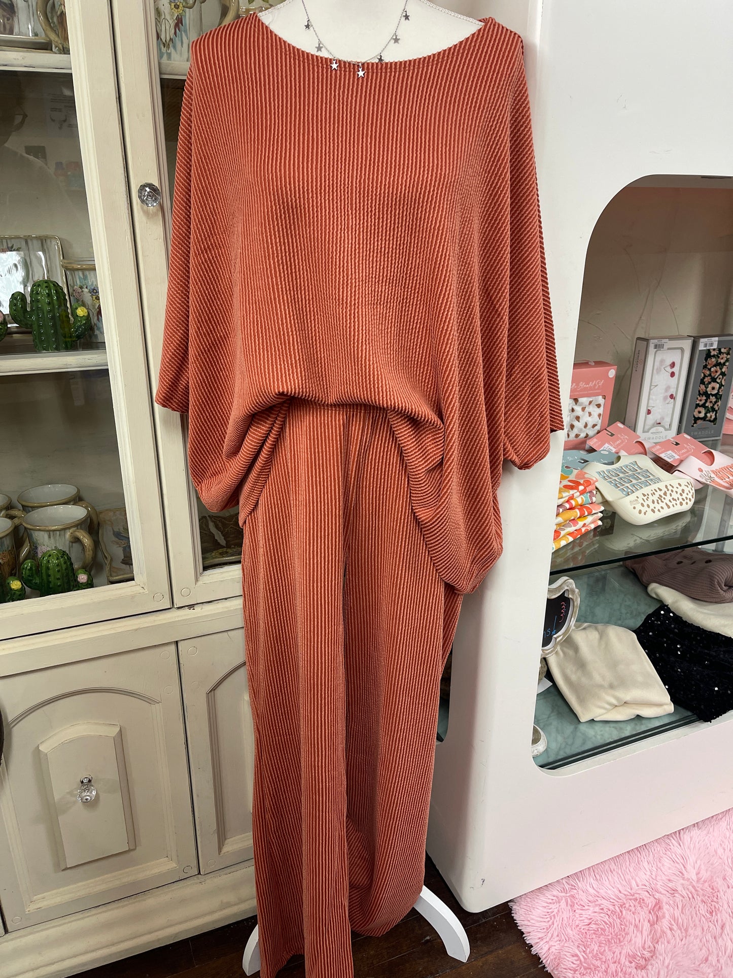 Terracotta Ribbed Lounge Set