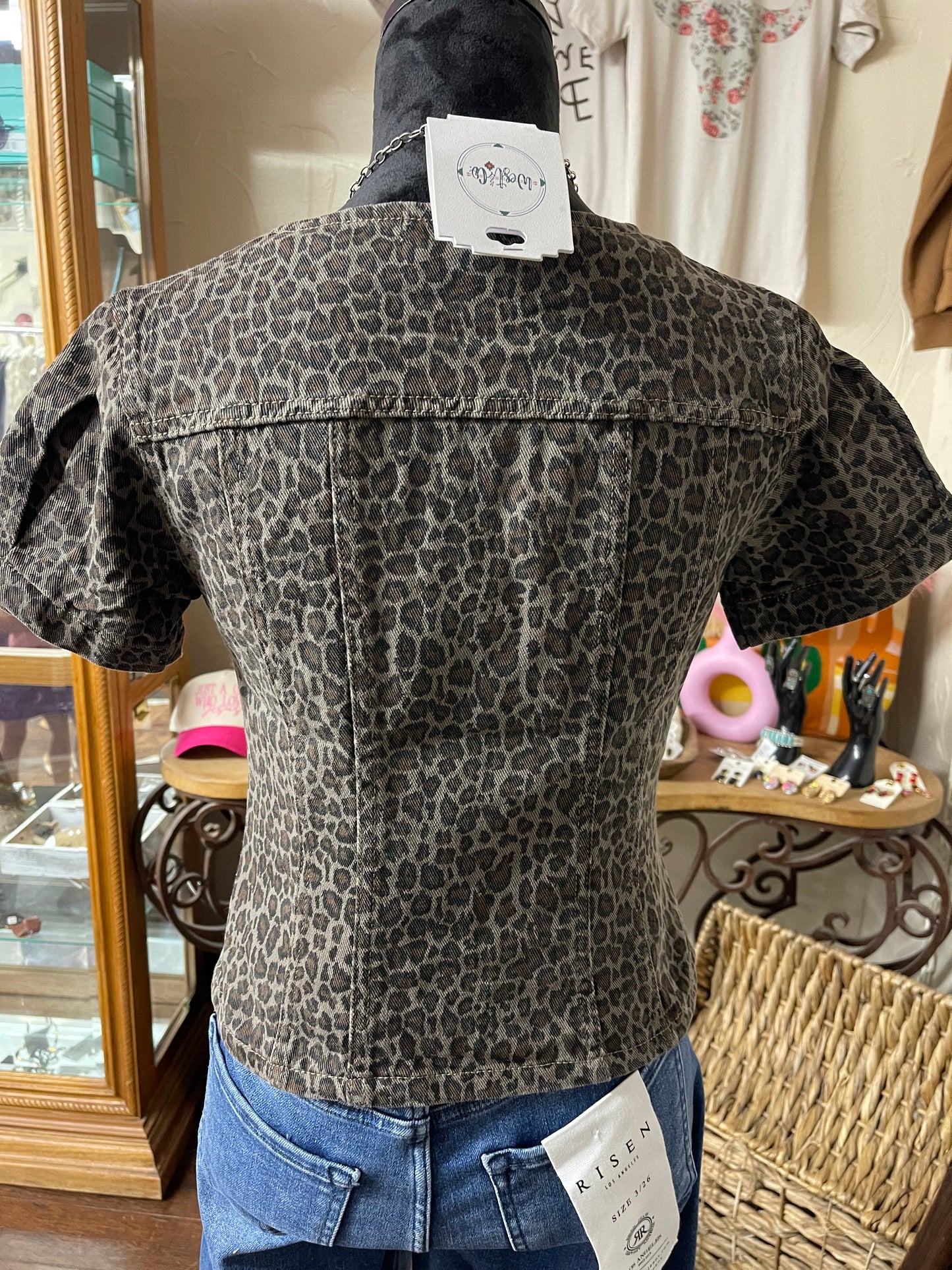 Leopard Denim Top