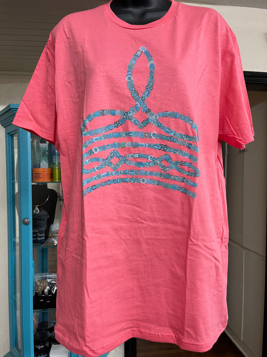 Turquoise Bootstitch T-shirt