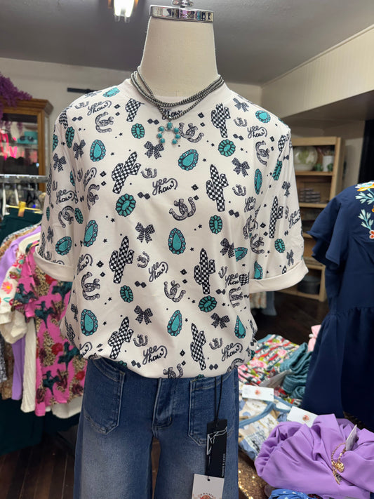 Checkered Cactus Top