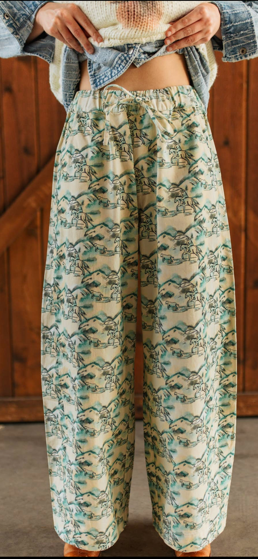Turquoise Cowboy Sketch Jeans
