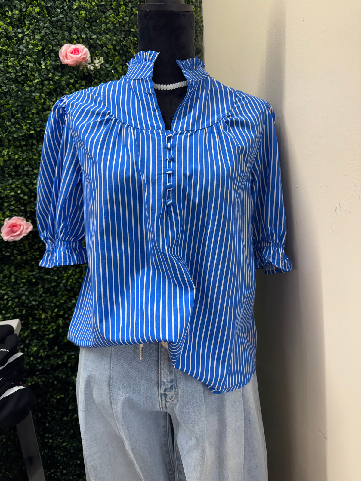 Puff Sleeve Stripe Blouse