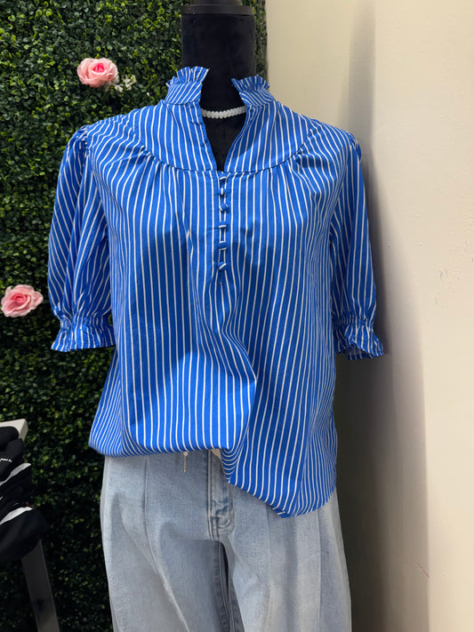 Puff Sleeve Stripe Blouse
