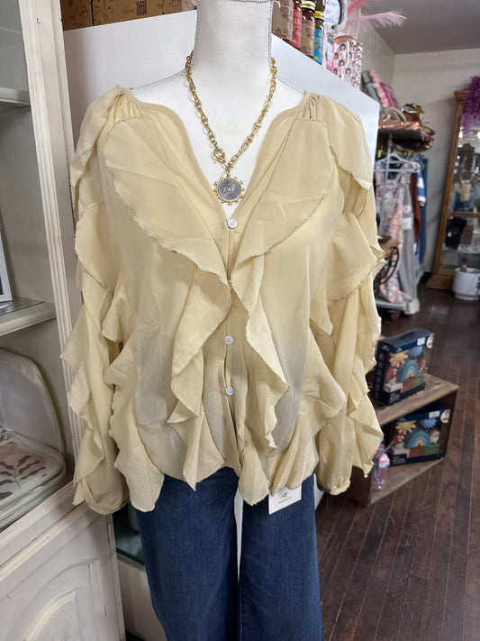 Sheer Ruffled Blouse