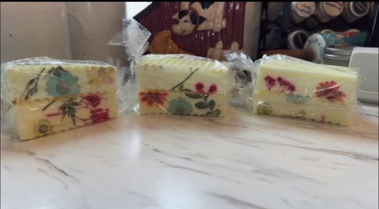Floral Cupcake 4oz Handmade Soap