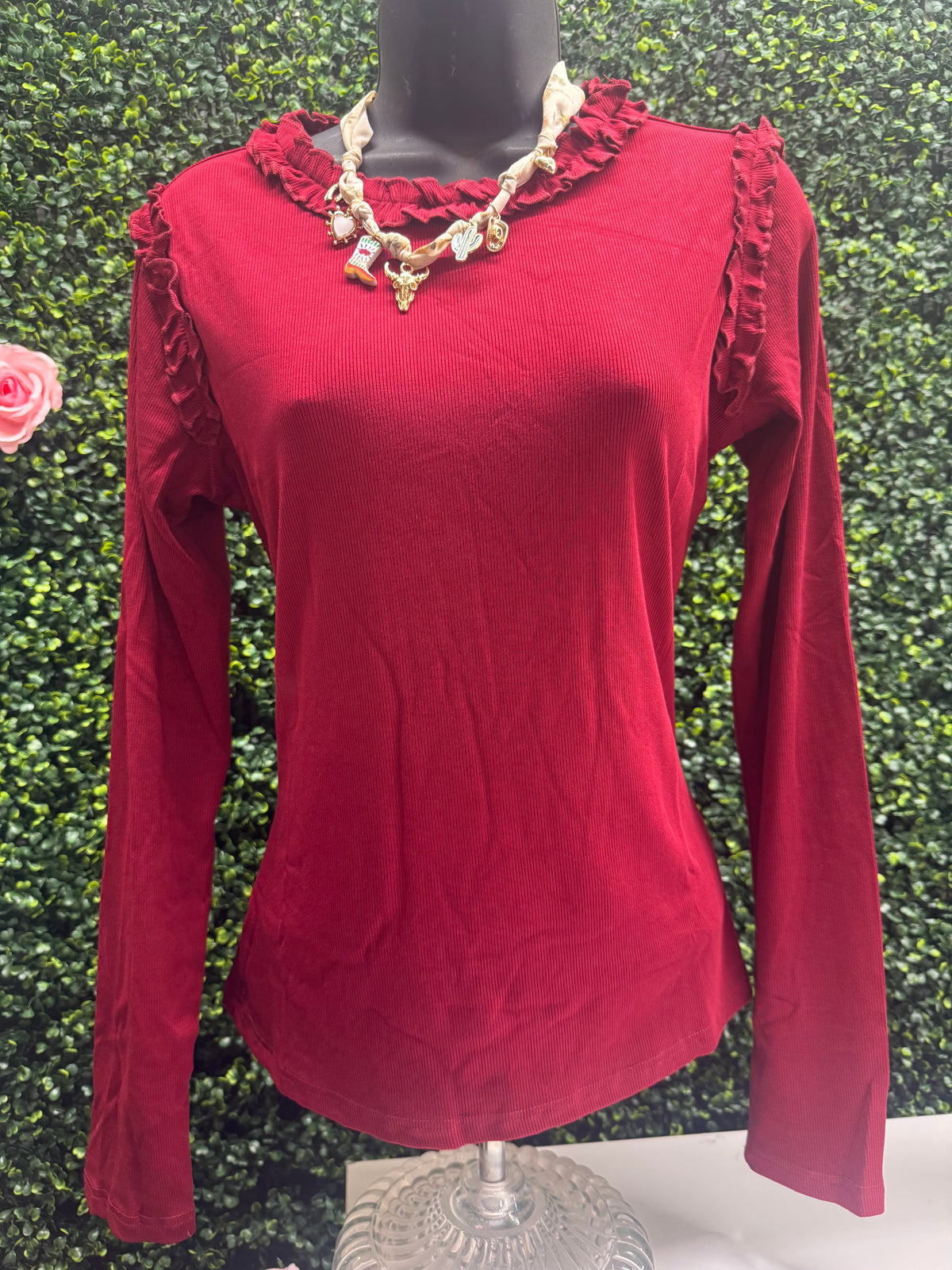 Festive Ruffle Top