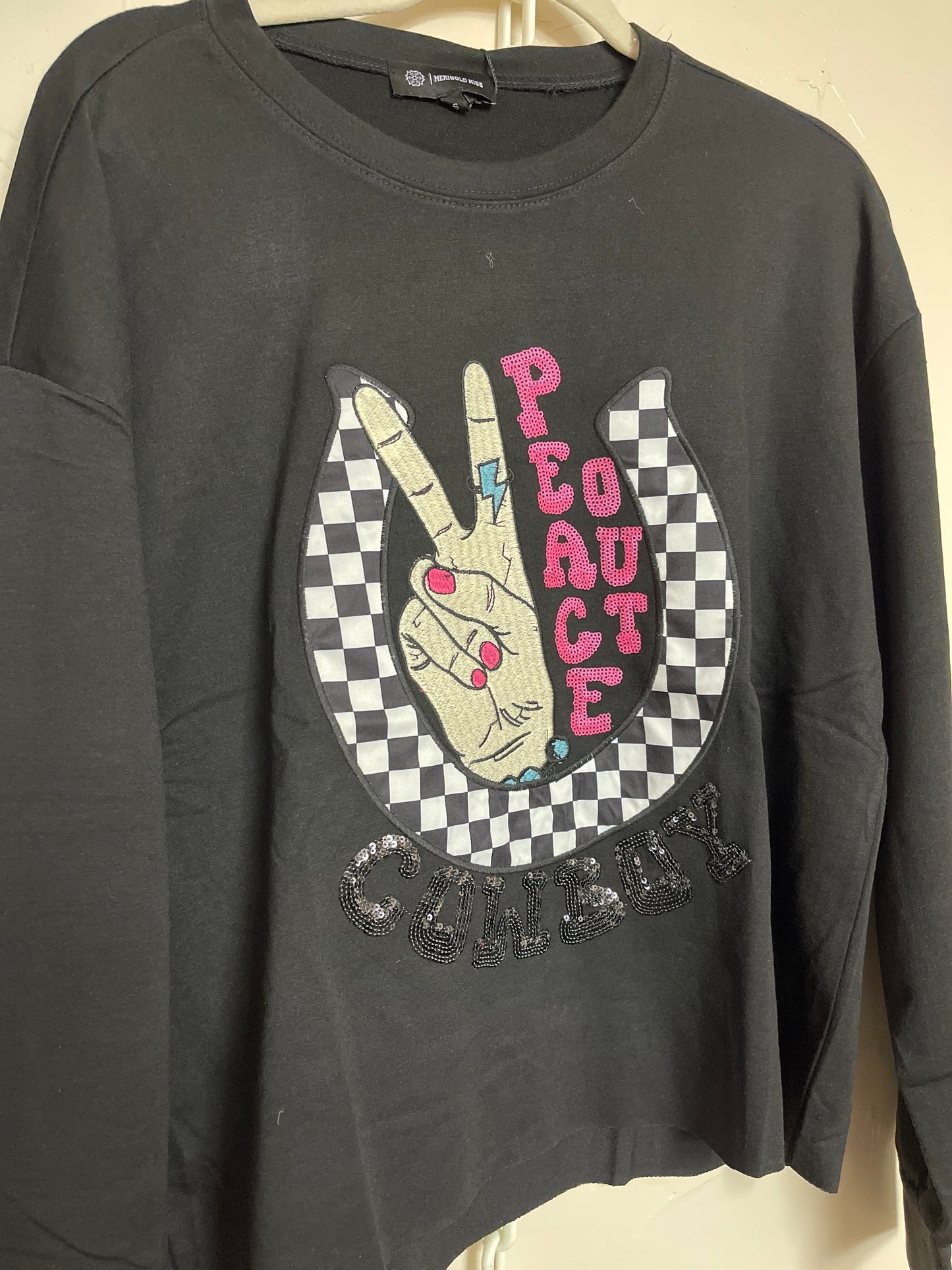 Peace Out Cowboy Cropped Sweatshirt