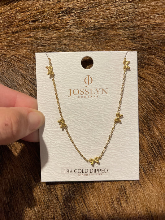 Gold Mini Bow Necklace