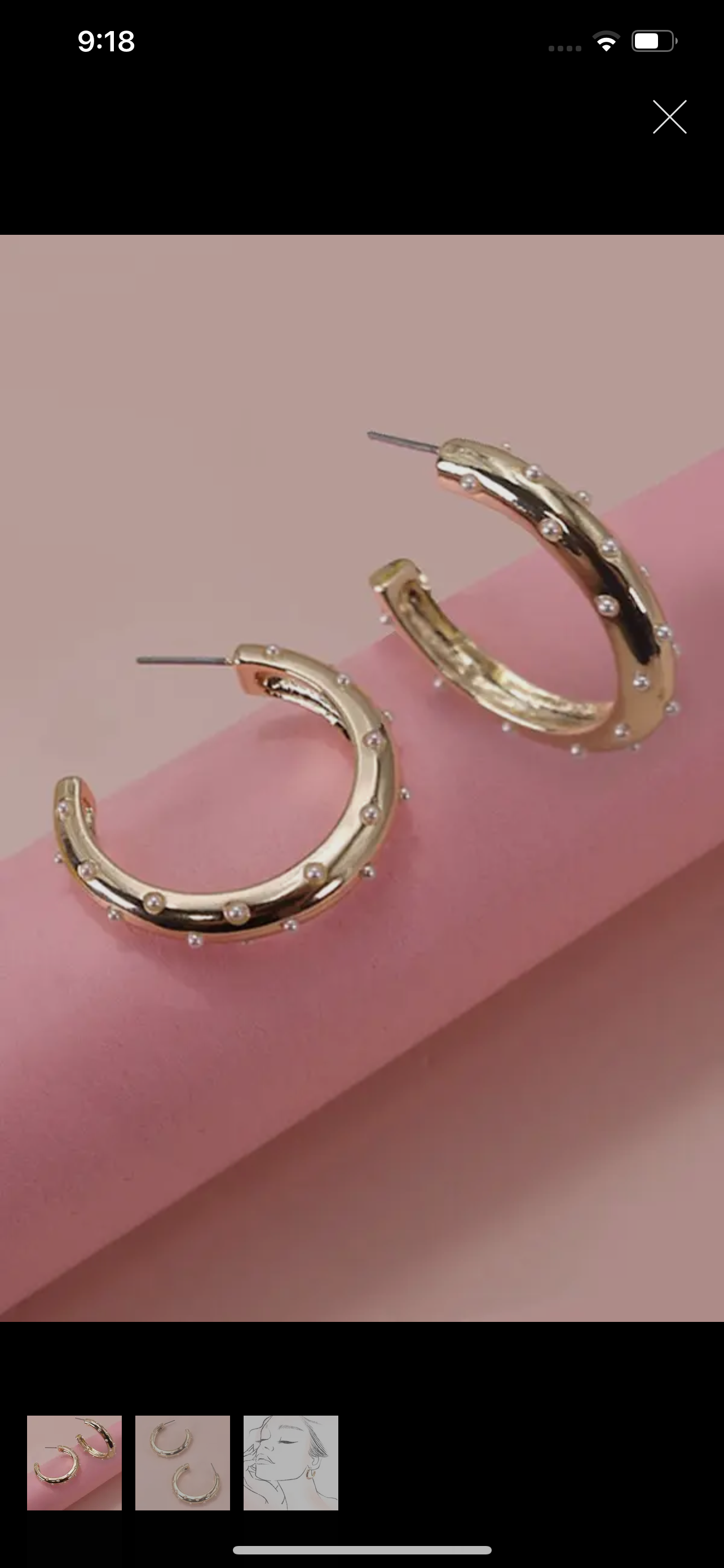 Pearl Studded Hoops