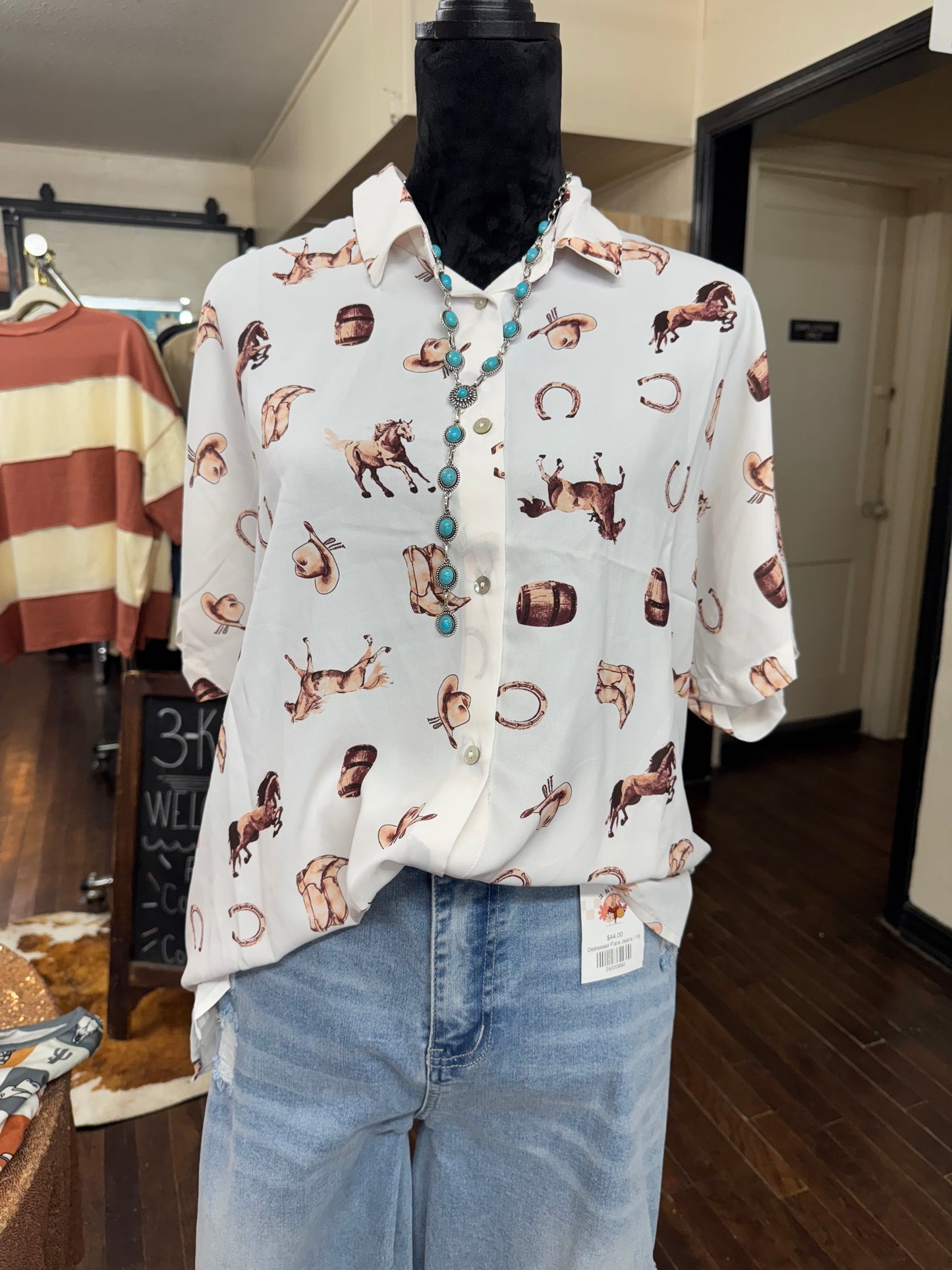 Western Button Down Blouse