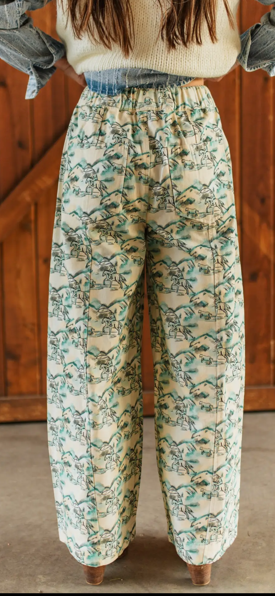 Turquoise Cowboy Sketch Jeans
