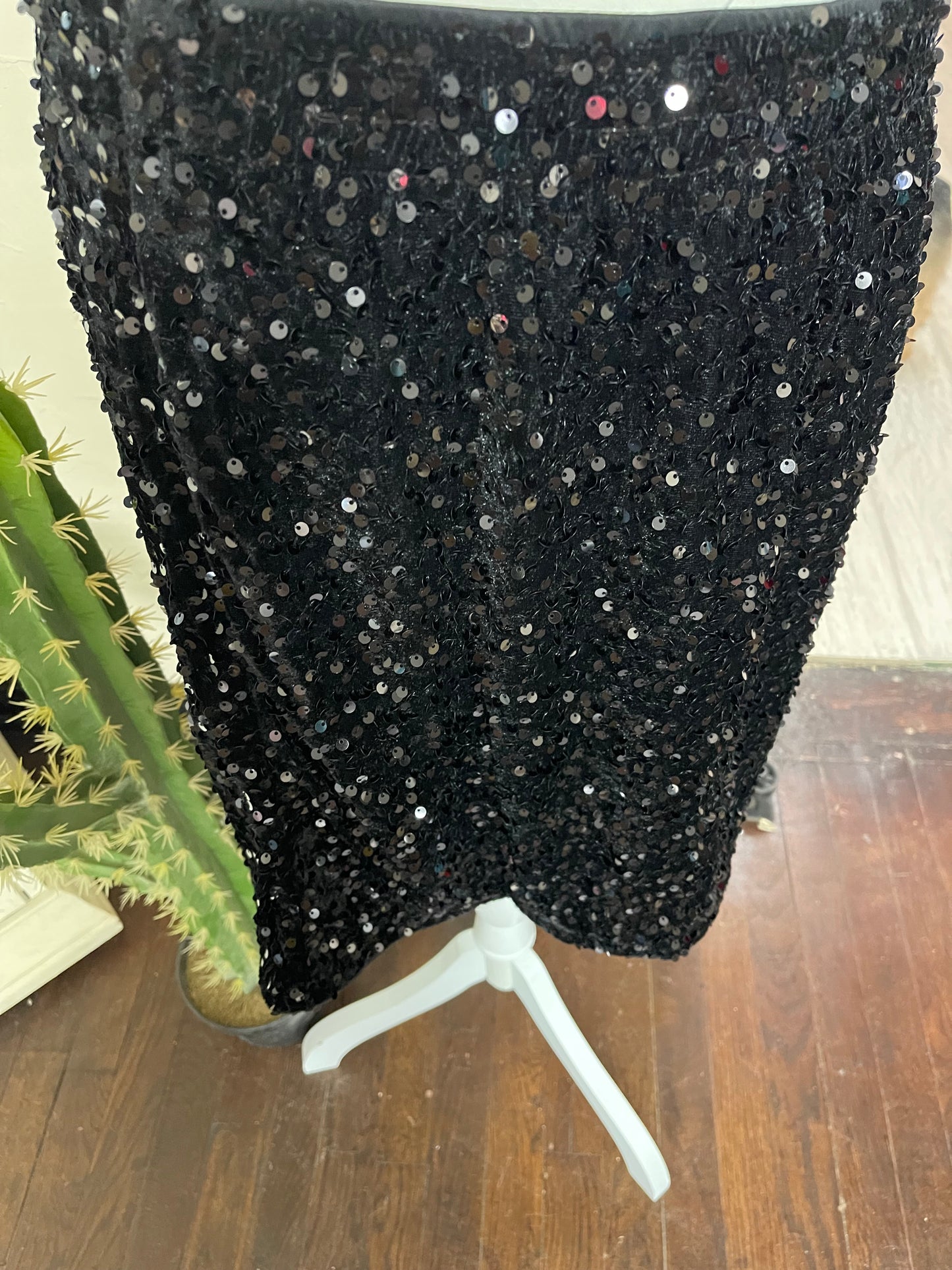 Black Sequin Skirt