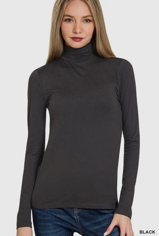 Black Turtle Neck Top