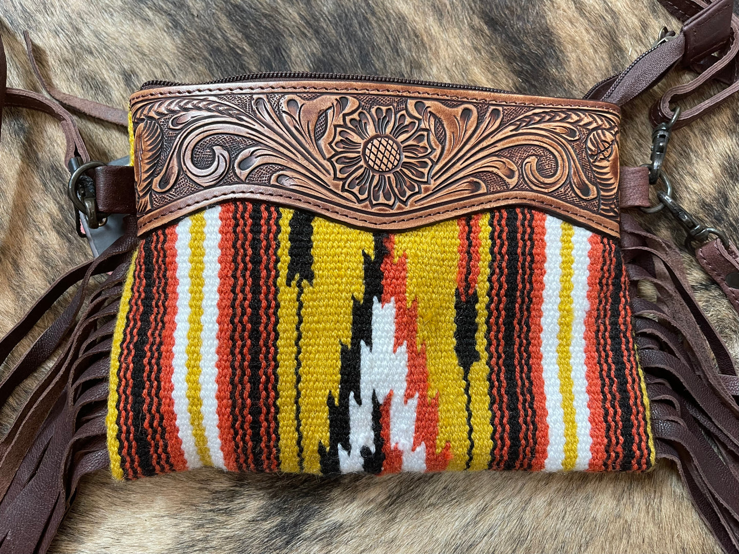 American Darling Tooled Saddle Blanket Crossbody