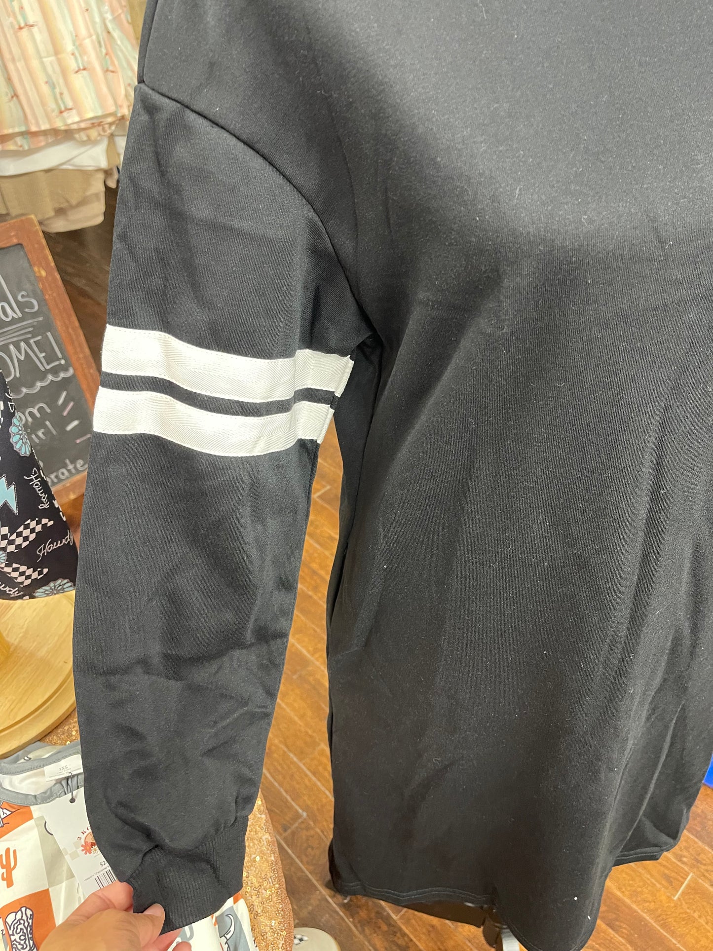 Black Varsity Sweatshirt Dress