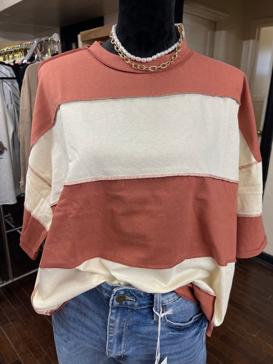 Striped Color Block Top *2 options