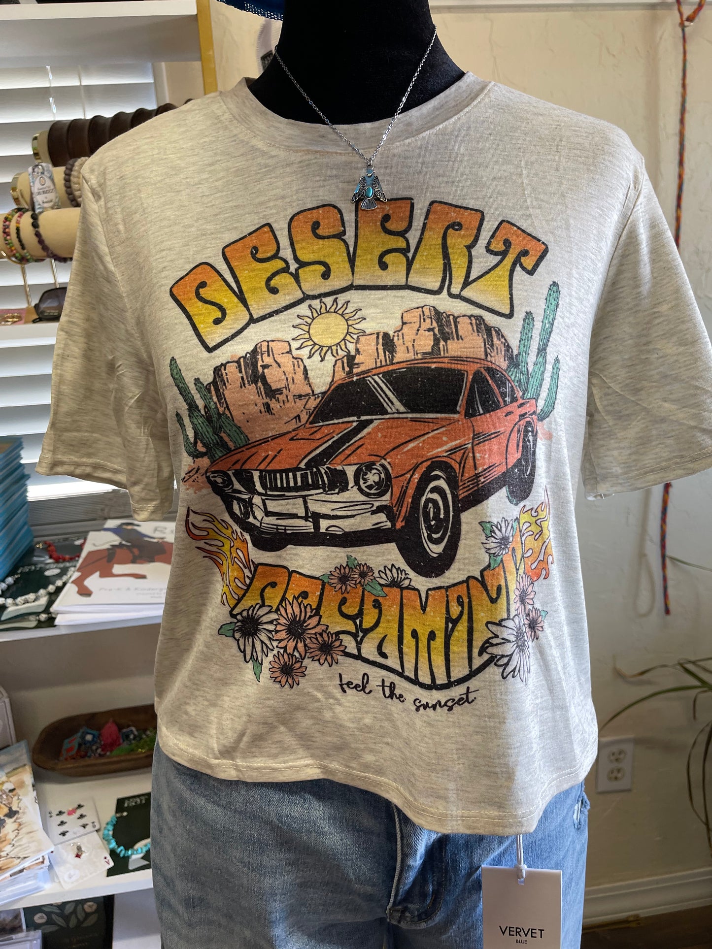 Retro Desert Dreamer Cropped T-shirt