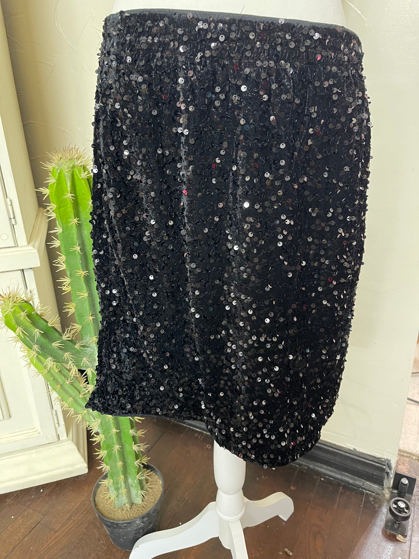 Black Sequin Skirt