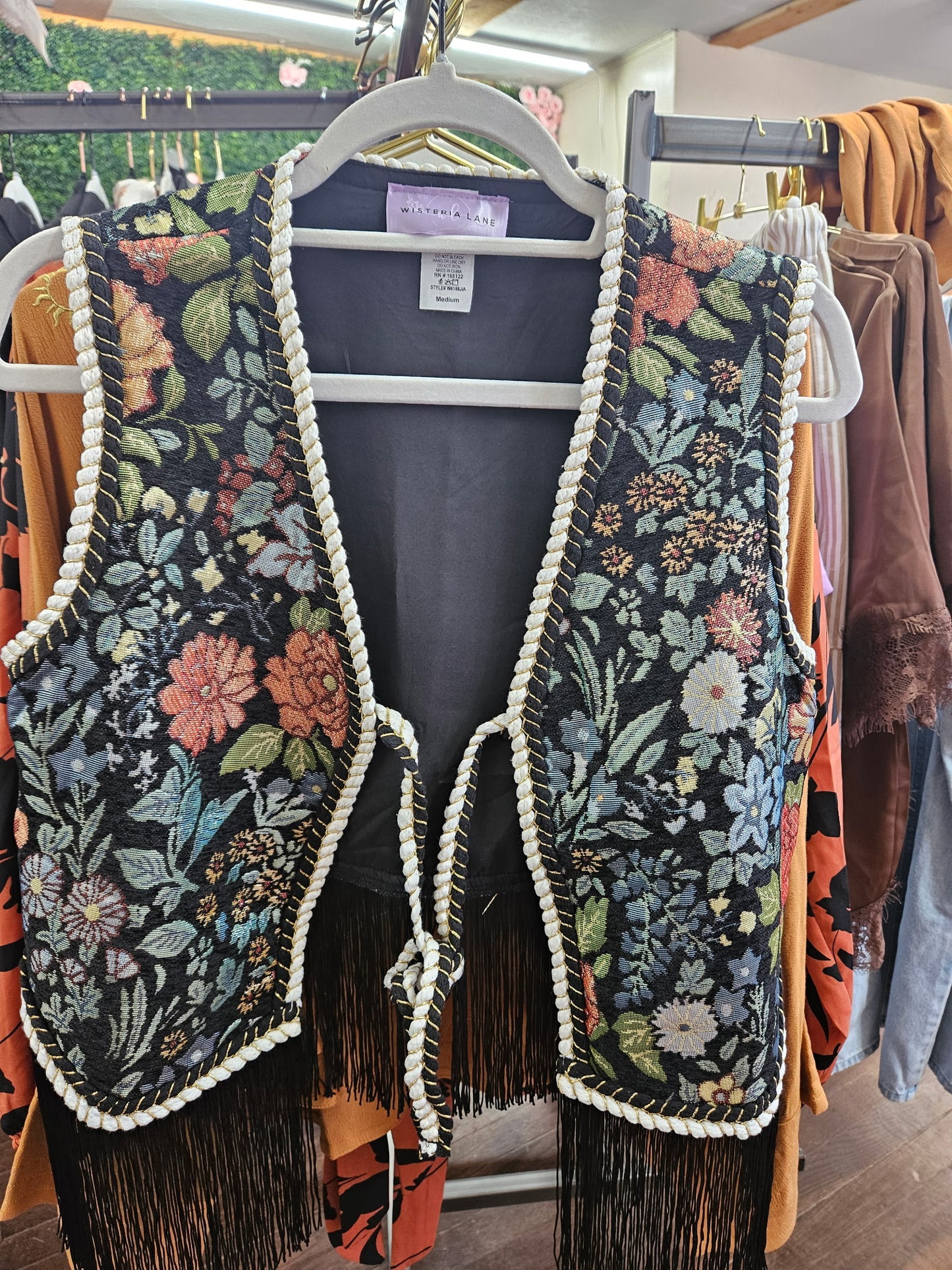 Western Tapestry Fringe Vest
