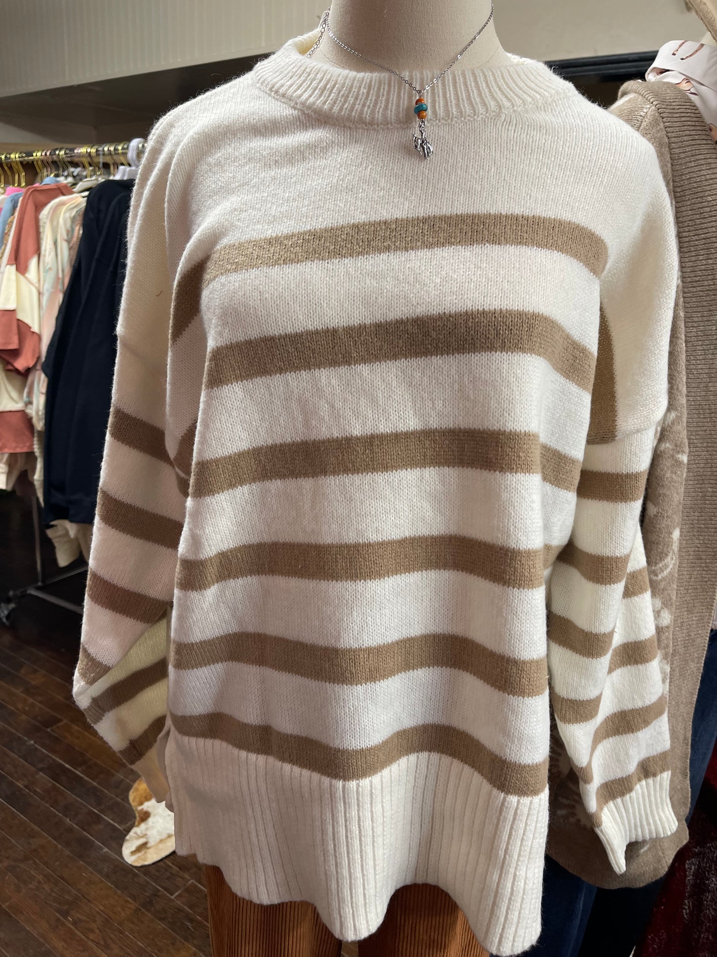 Striped Oversize Knit Sweater