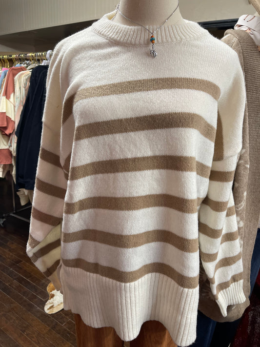 Striped Oversize Knit Sweater
