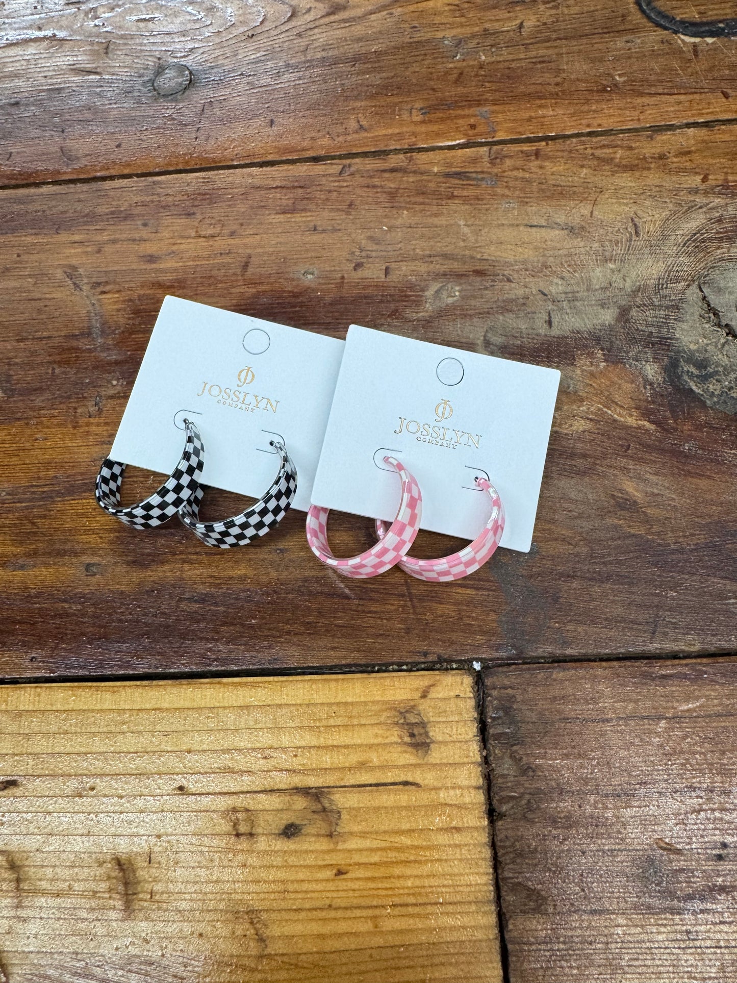 Checker Hoop Earrings