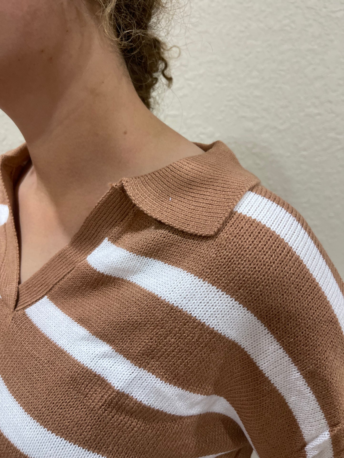 Light Brown Striped Sweater