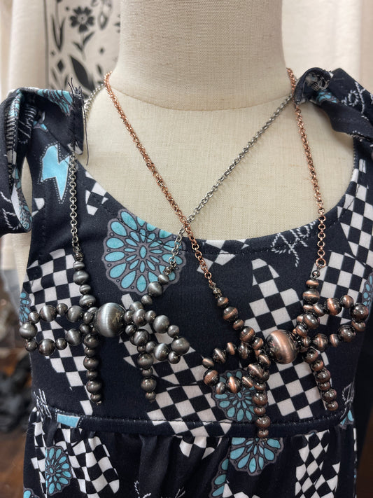 Navajo Pearl Coquette Bow Necklace