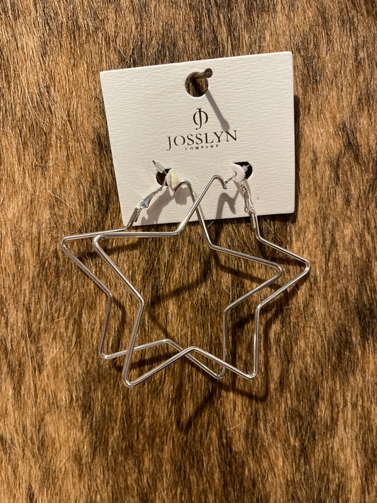 Large Star Hoop Earrings