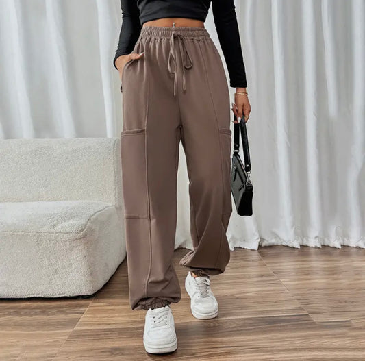 Brown Cargo Sweatpants