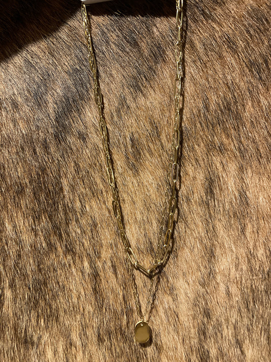 Gold Chain Layered Necklace